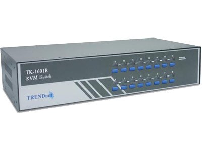 TRENDnet TK-1601R 16-портовый КВМ-переключатель с интерфейсами VGA и PS/2 и возможностью монтажа в с