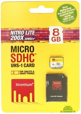   Strontium micro SDHC 8Gb UHS-I Nitro Lite 200x+ (SRL8GTFU1)