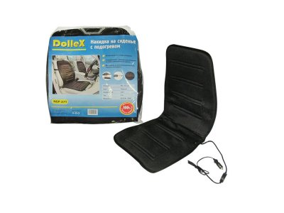 накидка DolleX на сиденье с э/подогревом 950 х 470 мм со спинкой, регулятором, серая,