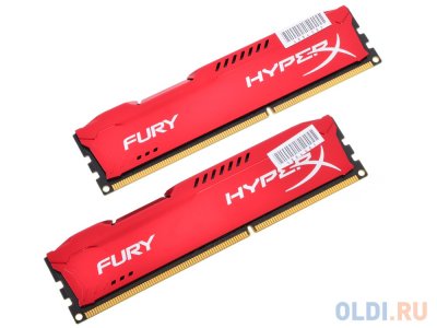   Kingston HyperX Fury DDR3 8Gb (2x4Gb), PC15000, DIMM, 1866MHz (HX318C10FRK2/8) Re