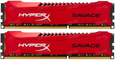   Kingston HyperX Savage DDR3 8Gb (2x4Gb), PC12800, DIMM, 1600MHz (HX316C9SRK2/8) C