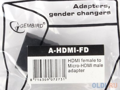  microHDMI/HDMI Gembird A-HDMI-FD, 19F/19M,  , 