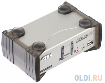 Переключатель KVM ATEN KVM+Audio+USB 2.0, 1 user USB+VGA =) 2 cpu PS2/USB+VGA, со шнурами USB 2 х 1.