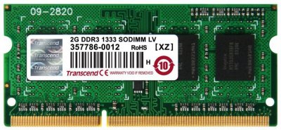   SO-DIMM DDR-III Transcend 2Gb 1333Mhz PC-10600 (TS256MSK64W3N)