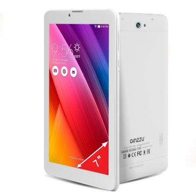  Ginzzu GT-X770 White (MTK8735M 1.0 GHz/1024Mb/8Gb/GPS/LTE/Wi-Fi/Bluetooth/Cam/7.0/1024x600/A