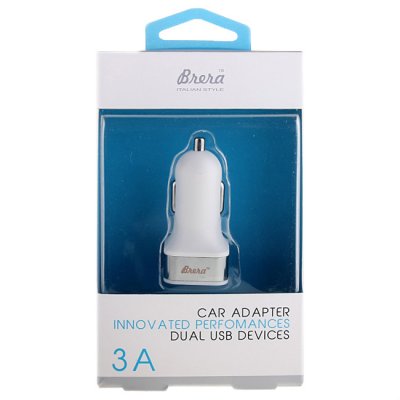   Brera CAU1-3A 2xUSB White-Silver 35978