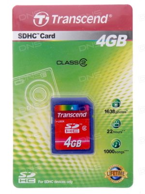   Transcend (TS4GSDHC4) SecureDigital High Capacity (SDHC) MemoryCard 4Gb Class4