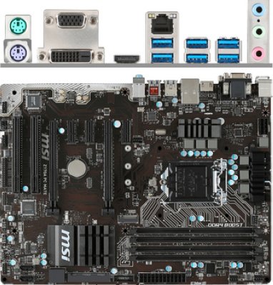   MSI Z170A PC MATE Socket 1151, iZ170, 4*DDR3, 2*PCI-E, SATA 6Gb/s + RAID, SATAe, M