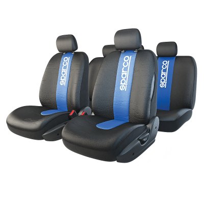 Чехлы автомобильные SPARCO серия "Racing", черный/синий