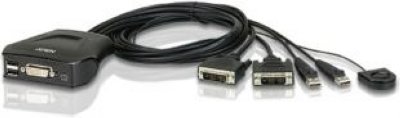 KVM-переключатель ATEN CS22D-A7, 2-портовый, без OSD, некаскад., USB+DVI