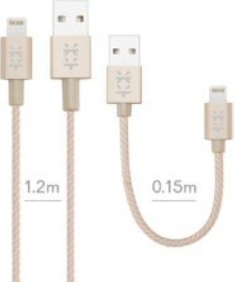 Mixberry MCA L120T + L015T-GL  Lightning - USB, 1.2  + 0.15 , 
