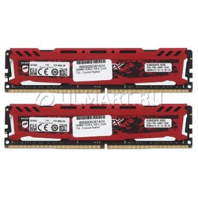   DDR4 16Gb 2400MHz PC-19200 Crucial Ballistix Sport LT Red (BLS16G4D240FSE)