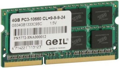   SO-DIMM DDR-III GeIL 4Gb 1333MHz PC-10600 (GS34GB1333C9S)