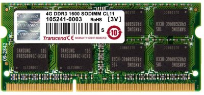   SO-DIMM DDR-III Transcend 4Gb 1600Mhz PC-12800 (TS512MSK64W6N)