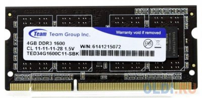     SO-DDR3 4Gb PC4-12800 1600MHz Team Group TED34G1600C11-S01