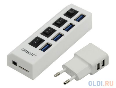  USB 3.0 ORIENT BC-307PS, USB 3.0 HUB 4 Ports, c - 2xUSB (5 , 2.1 ), 