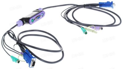 Переключатель KVM Aten CS62A KVM+Audio, 1 user PS2+VGA =) 2 cpu PS2+VGA, со встр.шнурами PS2 2x1.2 м