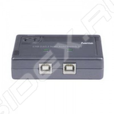 Переключатель Hama H-42041 USB 2.0, полуавтоматический (00042041) (серый)