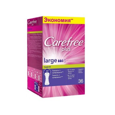 Carefree   Plus Large Fresh 36 .