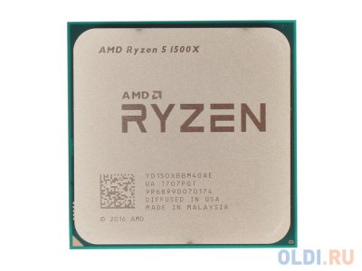  AMD Ryzen 5 1500X BOX (65W, 4C/8T, 3.7Gh(Max), 18MB(L2-2MB+L3-16MB), AM4) (YD150XBBAEBOX)