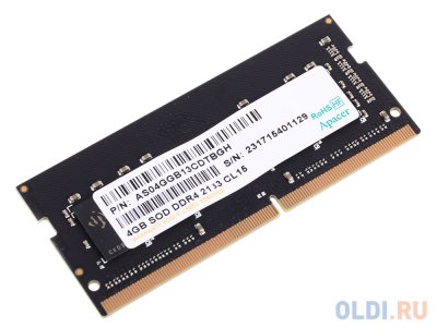  SO-DIMM DDR4 4Gb (pc-17000) 2133MHz Apacer Retail AS04GGB13CDTBGH/ES.04G2R.KDH