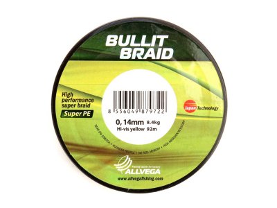   Allvega Bullit Braid 0.14mm 92m Hi-Vis Yellow 044788