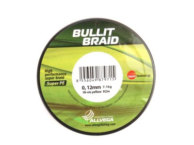   Allvega Bullit Braid 0.12mm 92m Hi-Vis Yellow 044787