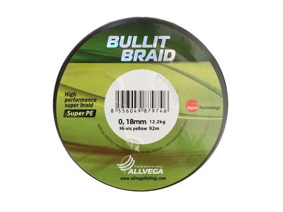   Allvega Bullit Braid 0.18mm 92m Hi-Vis Yellow 048940