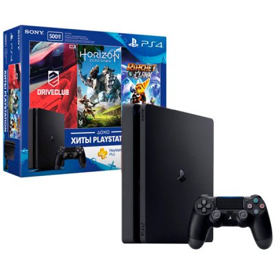   PlayStation 4 Driveclub + Horizon + Ratchet + PS plus (3 .)