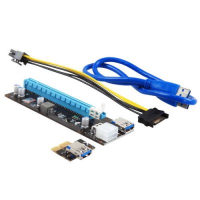  Riser Card Mining Maxi for GPU 200W+ PCI-E 1x to 16x USB 3.0 6pin