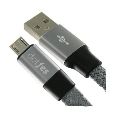  Dotfes microUSB A09M Self-Rolling 0.8m Grey 14769