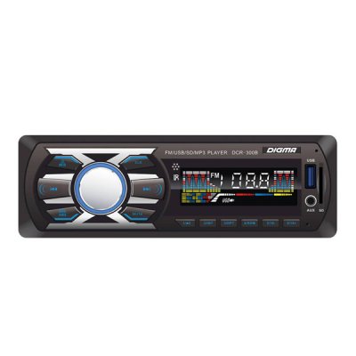  Digma DCR-300B USB MP3 FM 1DIN 4x45  