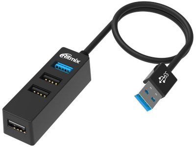  USB Ritmix CR-3402 USB 4-ports Black