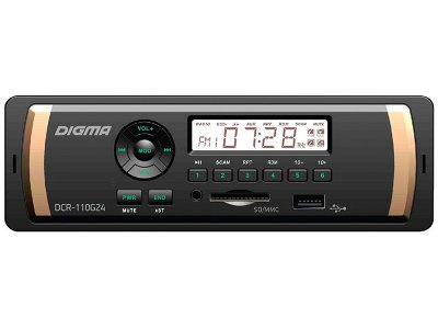  Digma DCR-110G24 USB MP3 FM 1DIN 4x45  