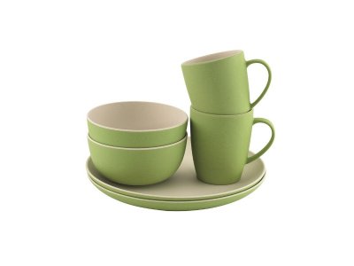  Outwell Bamboo Dinner Set 2 Persons Primrose Green 650521