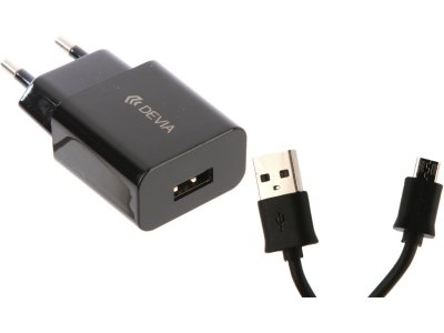   Devia Smart Charger Suit 2.1A for Micro USB Black 24716