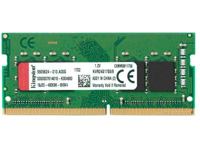 Модуль памяти Kingston DDR4 SO-DIMM 2400MHz PC-19200 CL17 - 8Gb KVR24S17S8/8