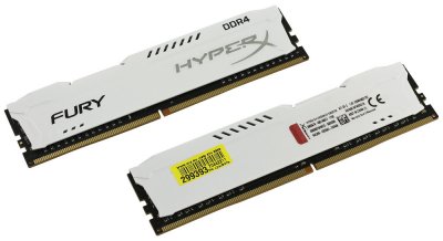 Модуль памяти Kingston HyperX Fury White Series DDR4 DIMM 2400MHz PC4-19200 CL15 - 16Gb KIT (2x8Gb)