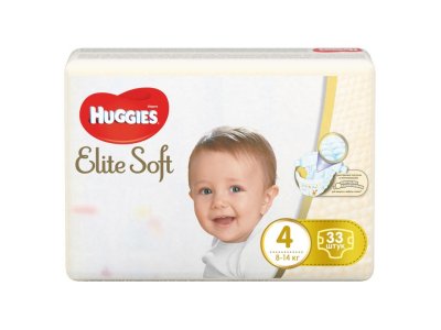  Huggies  Elite Soft 4 (8-14 ) 33 .