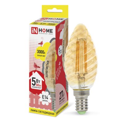IN HOME LED- -deco E14 5W 230V 3000K 450Lm Gold 4690612007199