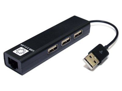   5bites USB 2.0 - 3xUSB 2.0 - RJ45 100Mb Black UA2-45-06BK