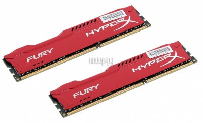 Модуль памяти Kingston HyperX Fury Red Series DDR4 DIMM 2400MHz PC4-19200 CL15 - 16Gb KIT (2x8Gb) HX