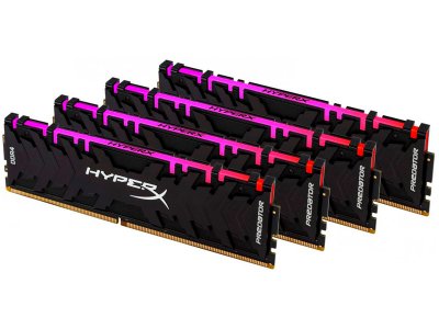 Модуль памяти Kingston HyperX Predator RGB DDR4 DIMM 3000MHz PC4-24000 CL15 - 32Gb KIT (4x8Gb) HX430