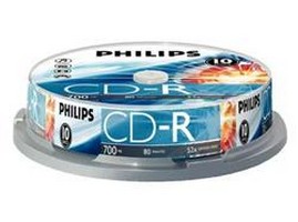  CD-R 80min 700Mb Philips 52x 10  Cake Box