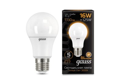  Gauss LED A60 16W E27 1380lm 3000K 102502116