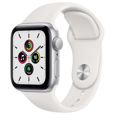 - Apple Watch SE 44mm Silver Aluminum Case with White Sport Band (MYDQ2RU/A)