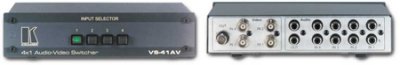 Kramer VS-41AV Коммутатор (4 х 1) композитного видео и стерео аудио сигналов , 0.65 кг