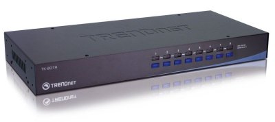 KVM переключатель TrendNet TK-801R 1 порт (downstream), 8 портов (upstream), 8 x клавиатура, 8 x мыш